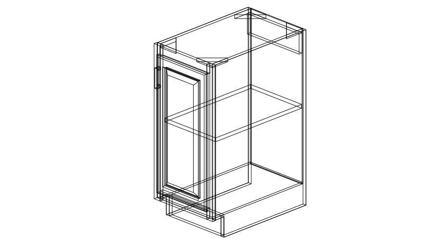 SW-B15FHD Shaker White Full Height One Door-15"W x 34 1/2"H x 24"D