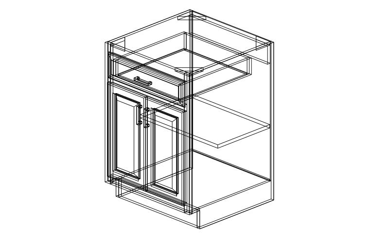 AG-B24 Shaker Green One Drawer Two Doors-24"W x 34 1/2"H x 24"D