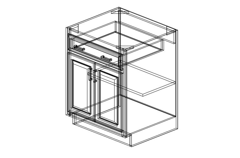 AG-B27 Shaker Green One Drawer Two Doors-27"W x 34 1/2"H x 24"D