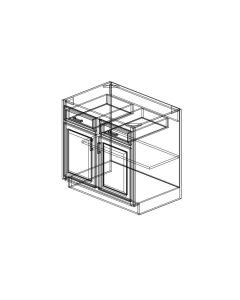 SG-B36 Shaker Grey Two Drawers Two Doors-36"W x 34 1/2"H x 24"D
