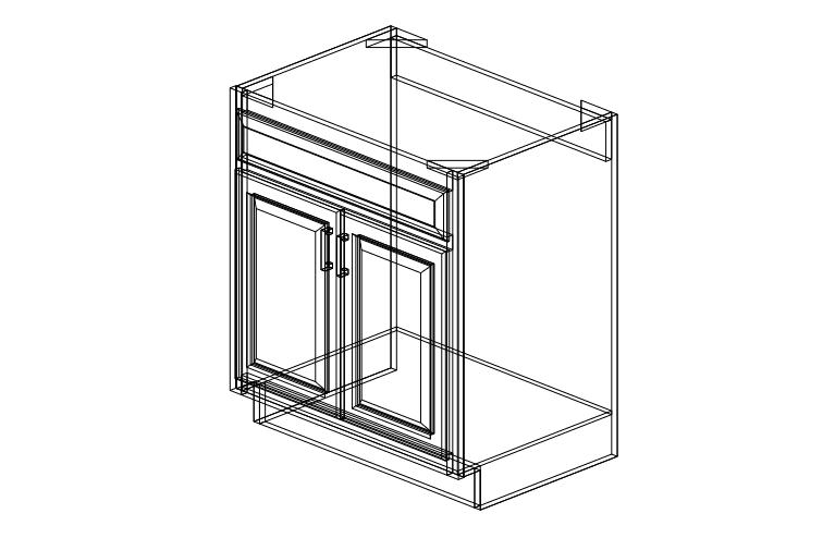 SG-SB30 Shaker Grey Sink Base One Drawer Two Doors-30"W x 34 1/2"H x 24"D