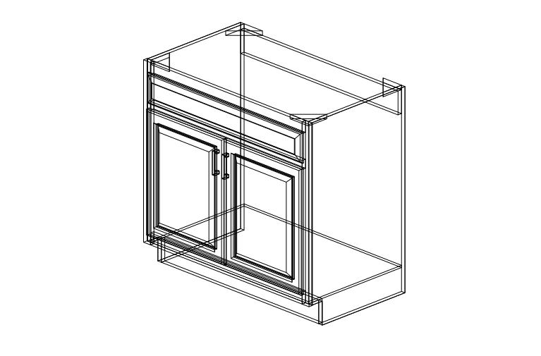 SG-SB36 Shaker Grey Sink Base One Drawer Two Doors-36"W x 34 1/2"H x 24"D